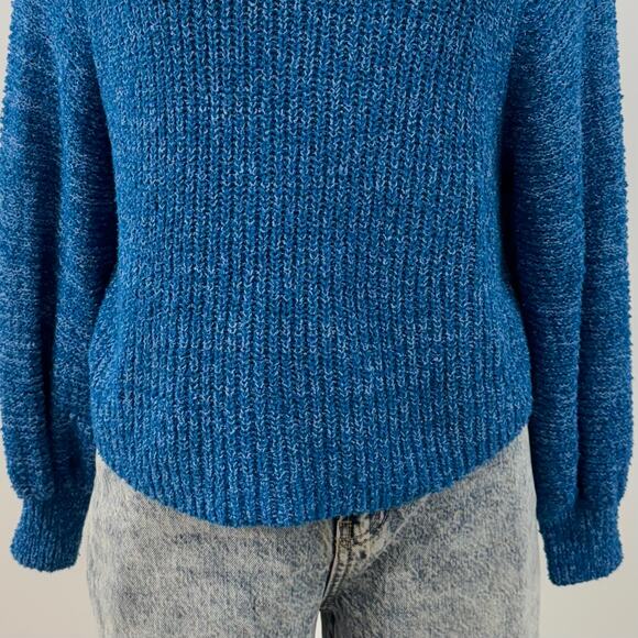 Free People Edessa Off-The-Shoulder Sweater Pullover Blue Size XS Oversized - Picture 3 of 9